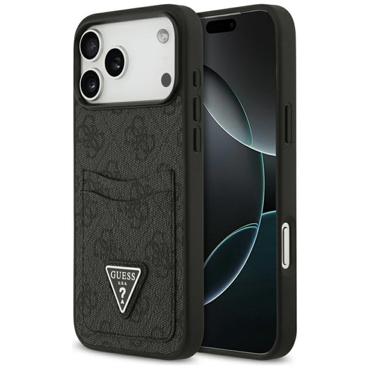 Funda para Apple iPhone 17 Pro Max, Guess, 4G Double Card Triangle, Negra