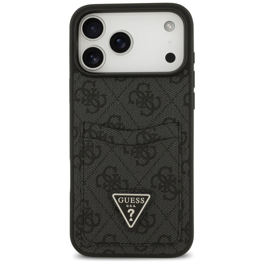 Funda para Apple iPhone 17 Pro Max, Guess, 4G Double Card Triangle, Negra