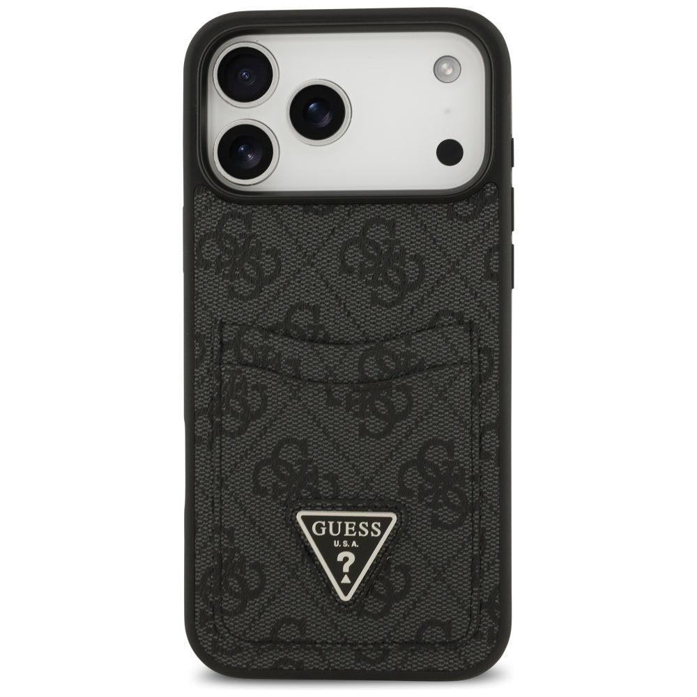Funda para Apple iPhone 17 Pro Max, Guess, 4G Double Card Triangle, Negra