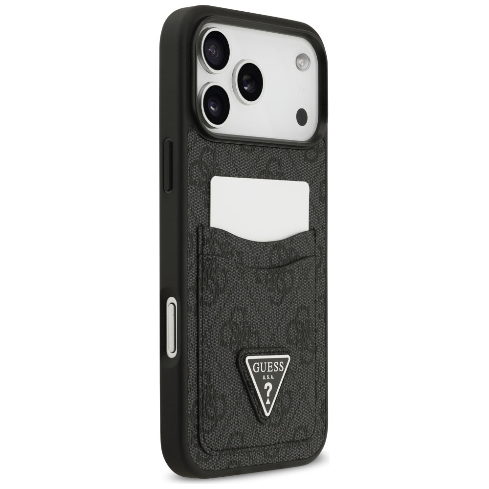 Funda para Apple iPhone 17 Pro Max, Guess, 4G Double Card Triangle, Negra