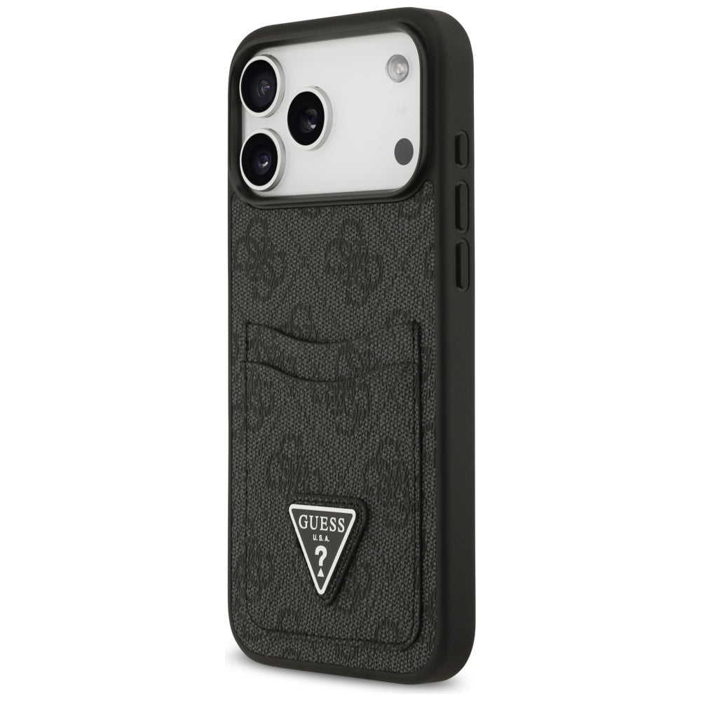 Funda para Apple iPhone 17 Pro Max, Guess, 4G Double Card Triangle, Negra