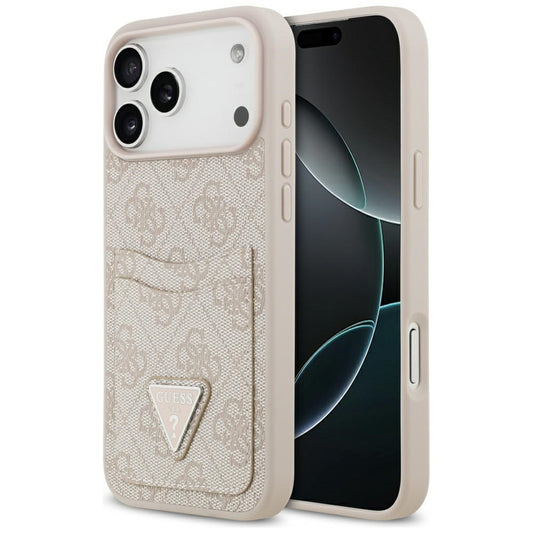 Funda para Apple iPhone 17 Pro Max, Guess, 4G Double Card Triangle, Rosa.