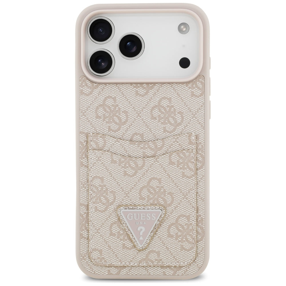 Funda para Apple iPhone 17 Pro Max, Guess, 4G Double Card Triangle, Rosa.