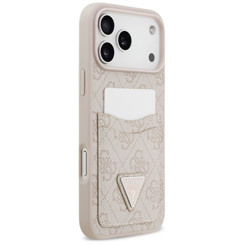 Funda para Apple iPhone 17 Pro Max, Guess, 4G Double Card Triangle, Rosa.