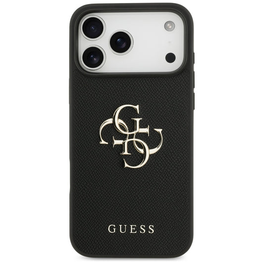 Funda para Apple iPhone 17 Pro Max, Guess, 4G Grained Big and Classic Logo, Negra