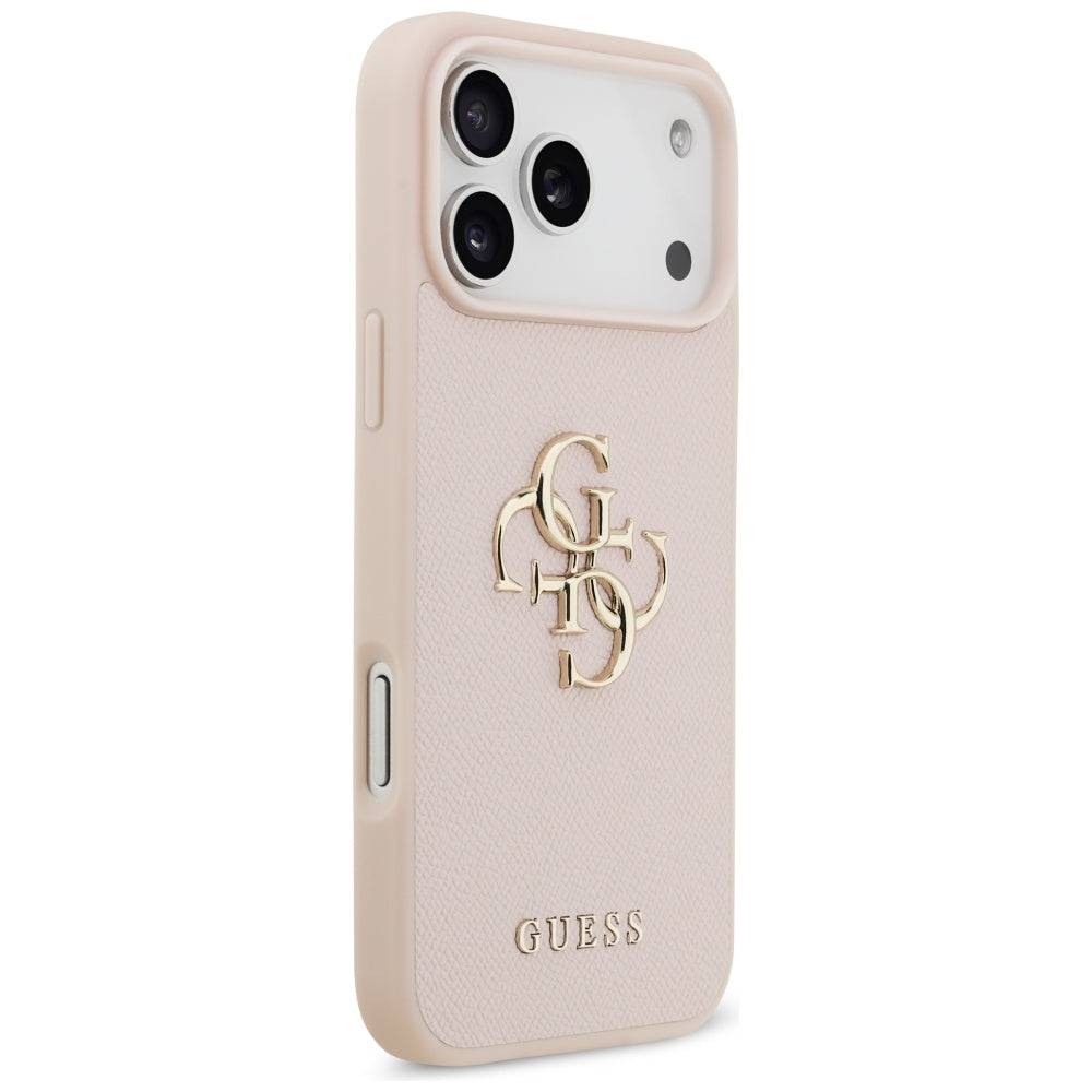 Funda para Apple iPhone 17 Pro Max, Guess, 4G Grained Big and Classic Logo, Rosa