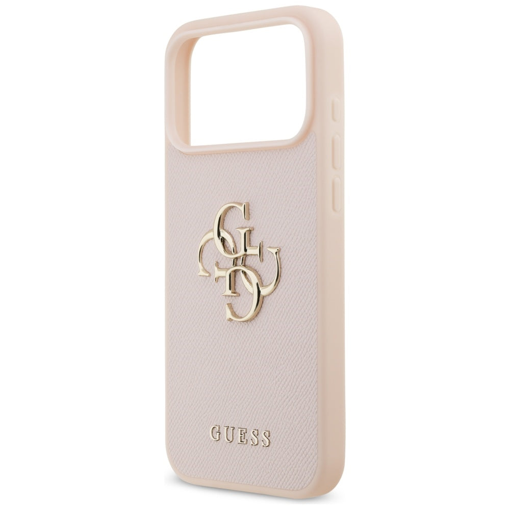 Funda para Apple iPhone 17 Pro Max, Guess, 4G Grained Big and Classic Logo, Rosa