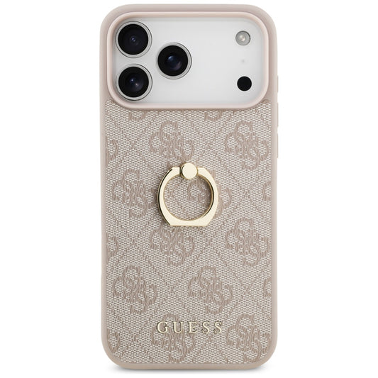Funda para Apple iPhone 17 Pro Max, Guess, 4G Ring Stand, Rosa
