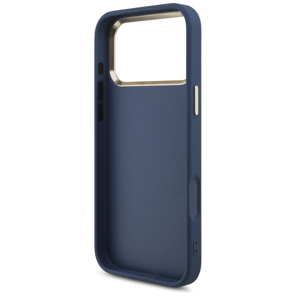 Funda para Apple iPhone 17 Pro Max, Guess, Big 4G Logo Classic, Azul Dorado.