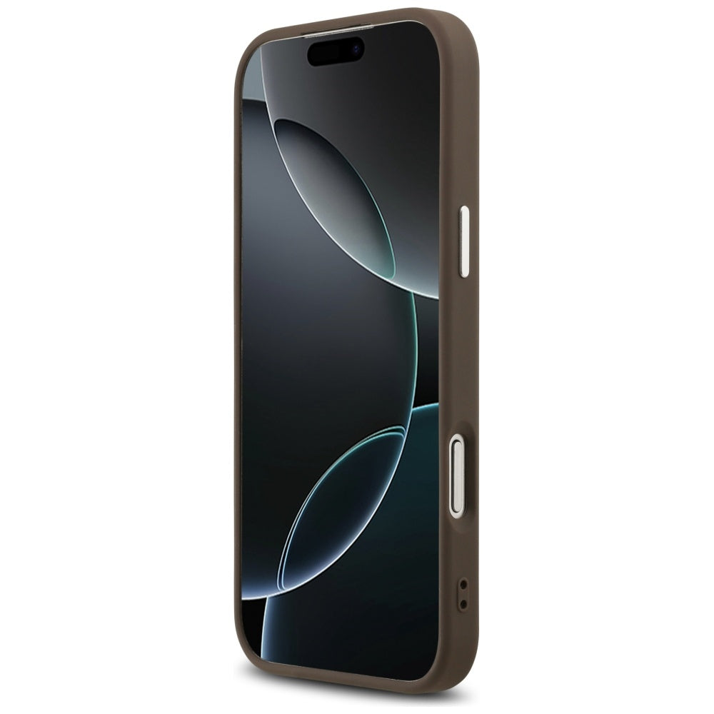 Funda para Apple iPhone 17 Pro Max, Guess, Big 4G Logo Classic, Marrón Plateado.