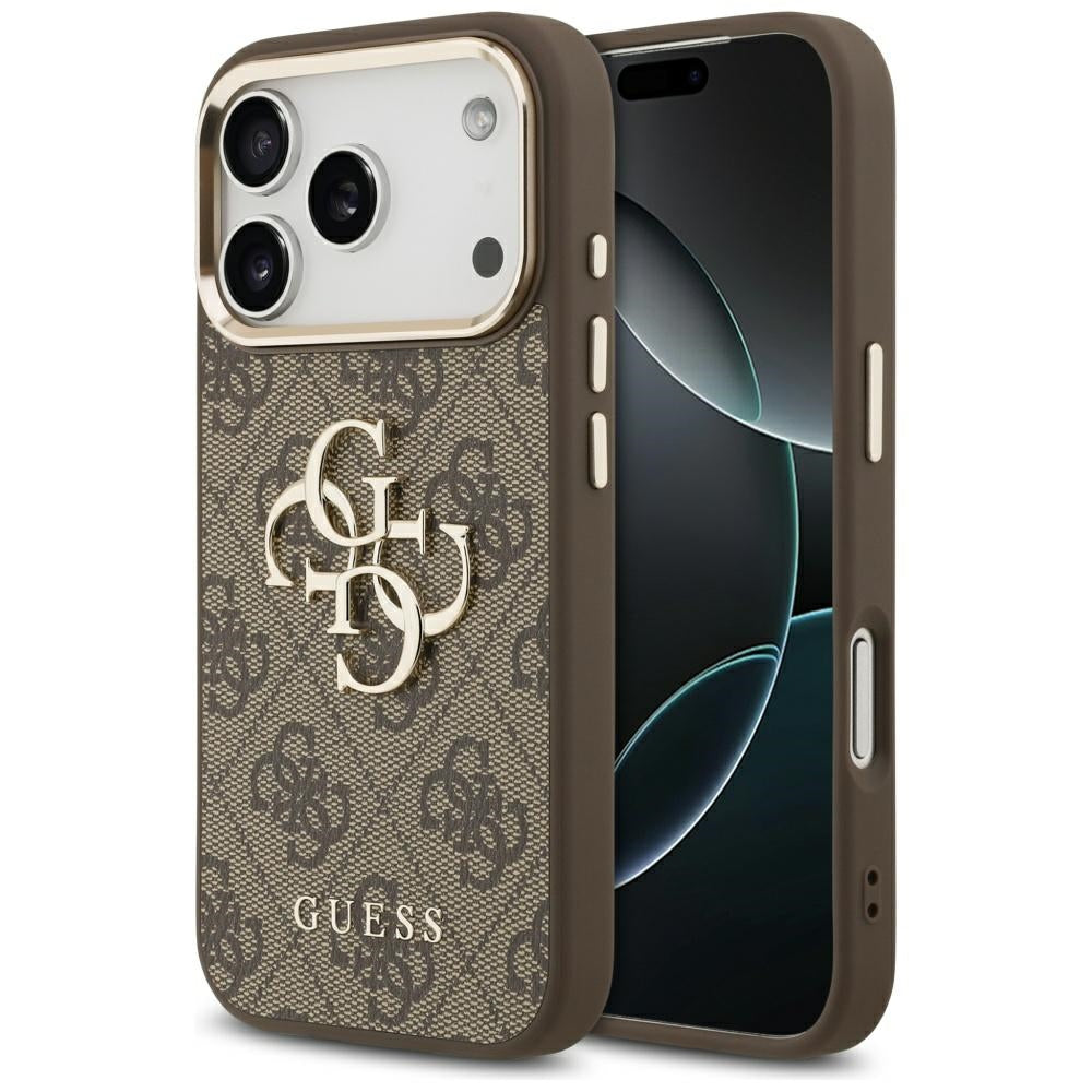 Funda para Apple iPhone 17 Pro Max, Guess, Big 4G Logo Classic, Marrón Dorado.