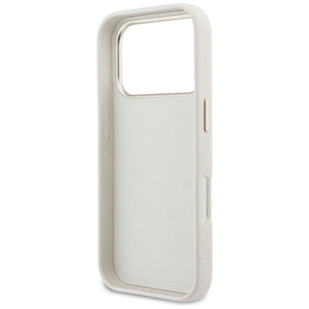 Funda para Apple iPhone 17 Pro Max, Guess, Resin Logo, Beige