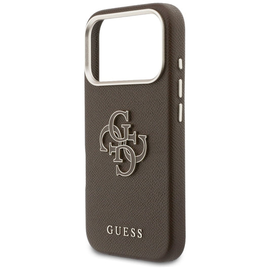 Funda para Apple iPhone 17 Pro Max, Guess, Resin Logo, Marrón