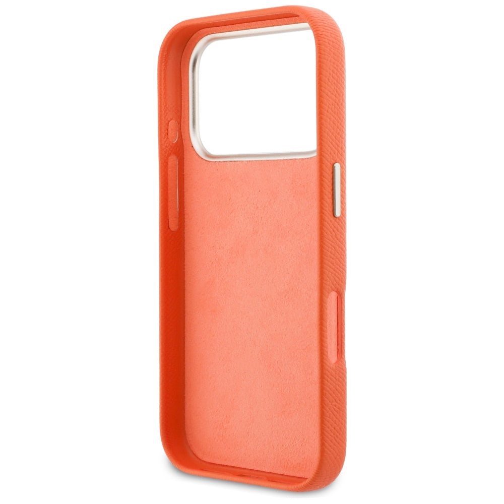 Funda para Apple iPhone 17 Pro Max, GUESS, Resin Logo, Naranja