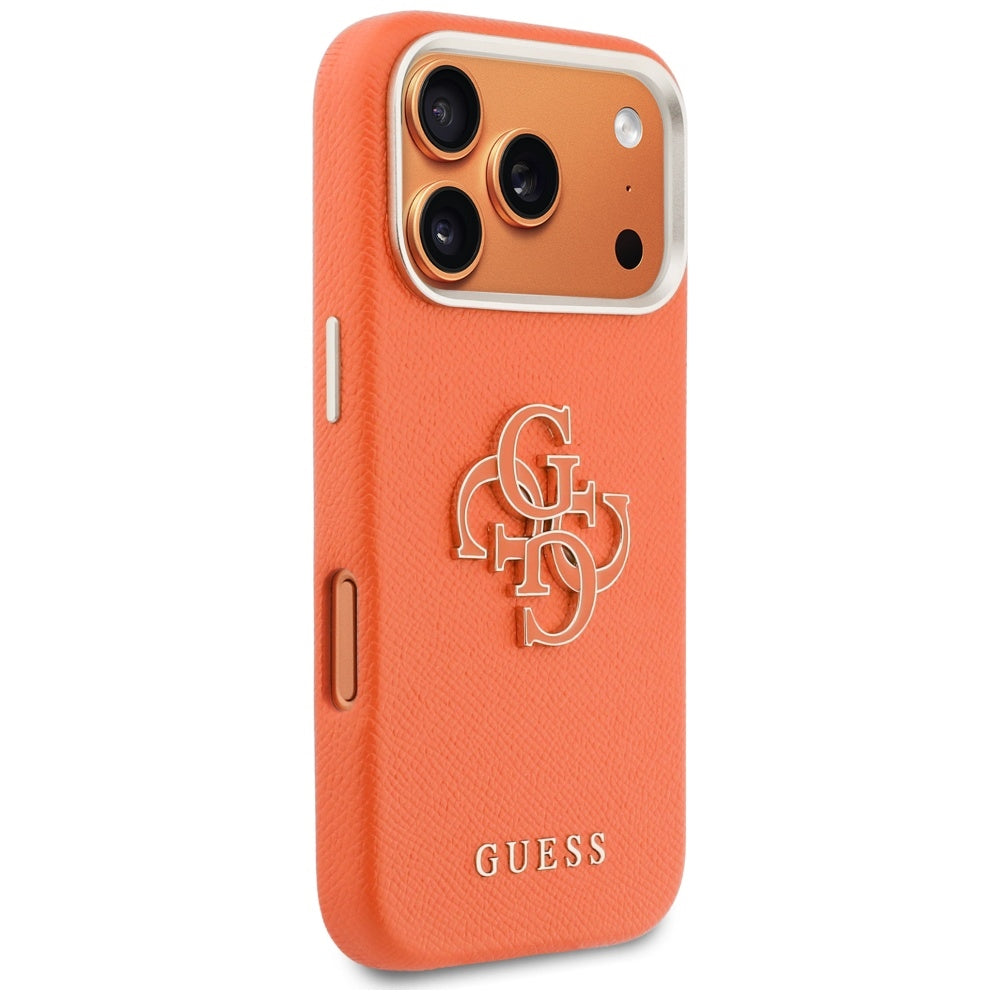Funda para Apple iPhone 17 Pro Max, GUESS, Resin Logo, Naranja