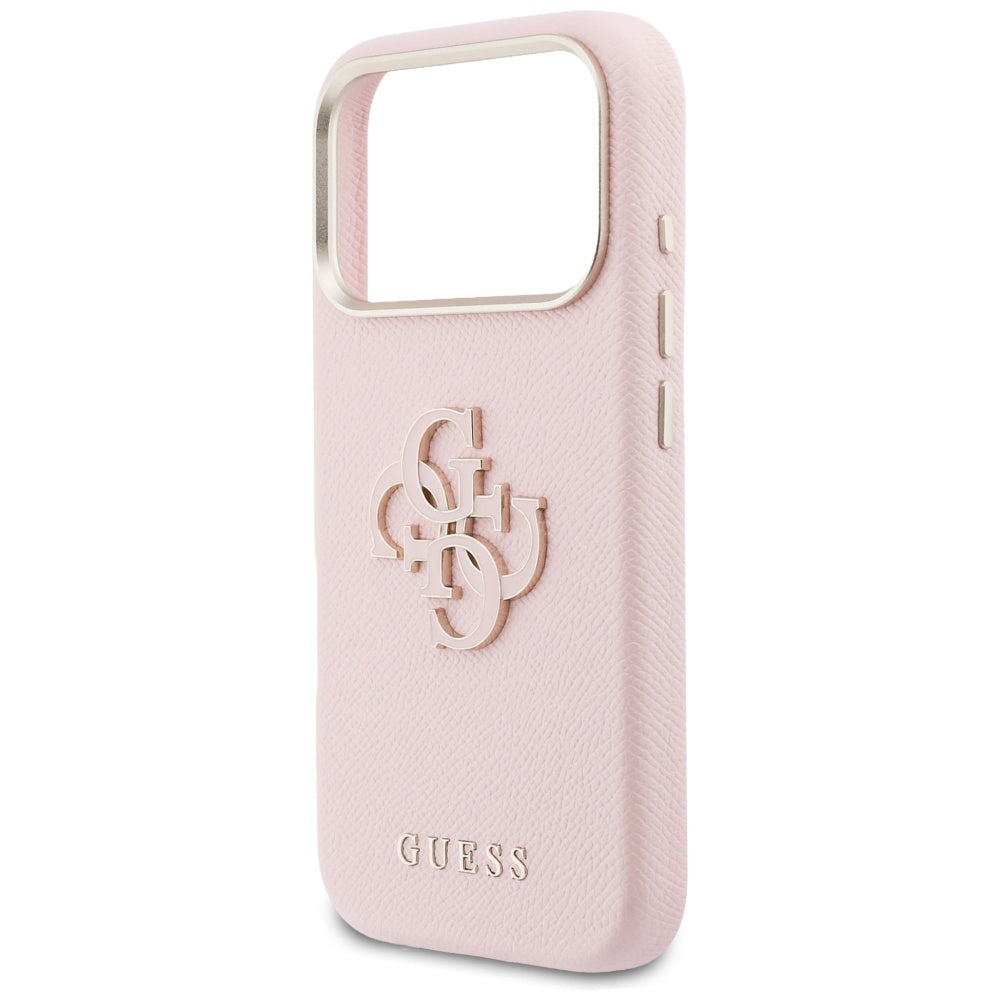 Funda para Apple iPhone 17 Pro, Guess, Logo de Resina, Rosa