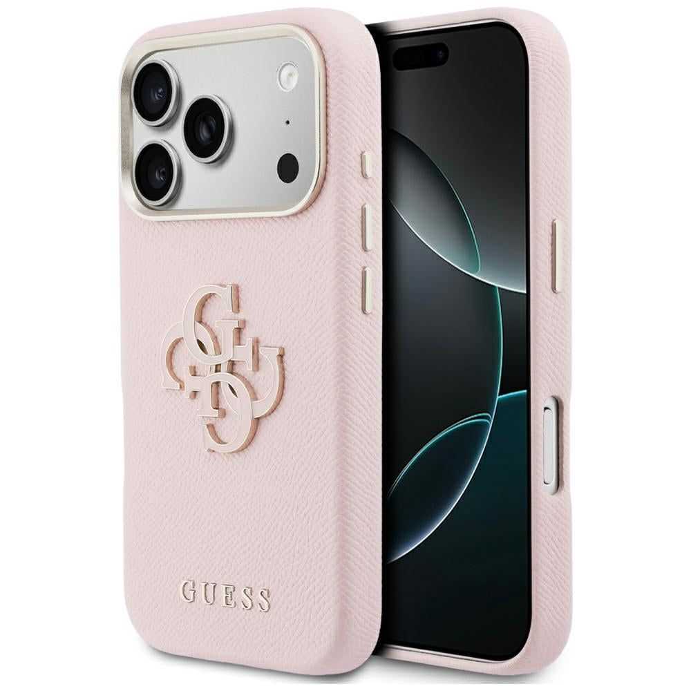 Funda para Apple iPhone 17 Pro, Guess, Logo de Resina, Rosa