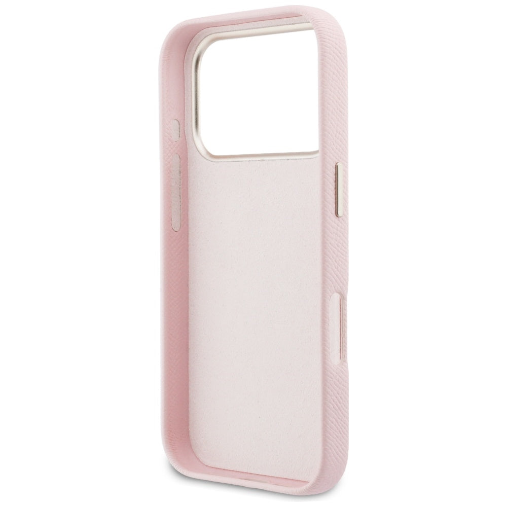 Funda para Apple iPhone 17 Pro, Guess, Logo de Resina, Rosa