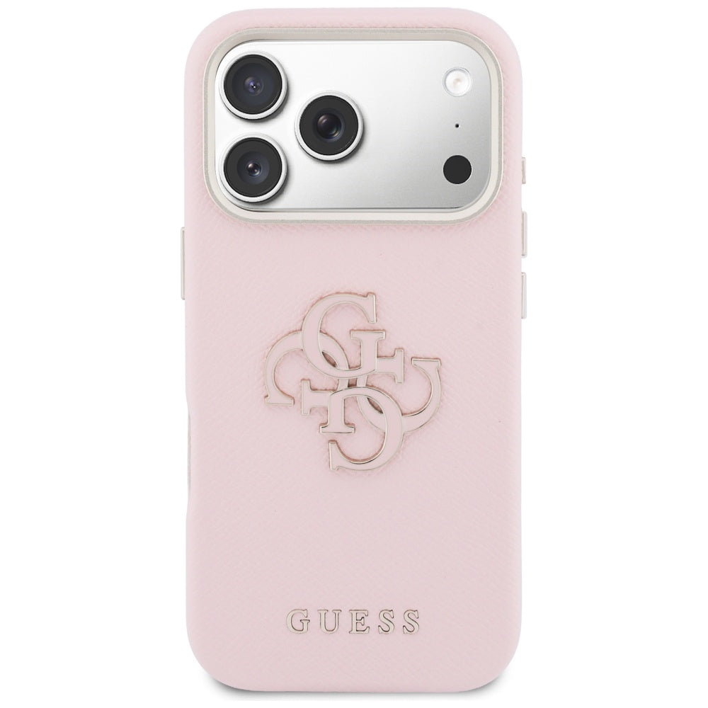 Funda para Apple iPhone 17 Pro, Guess, Logo de Resina, Rosa