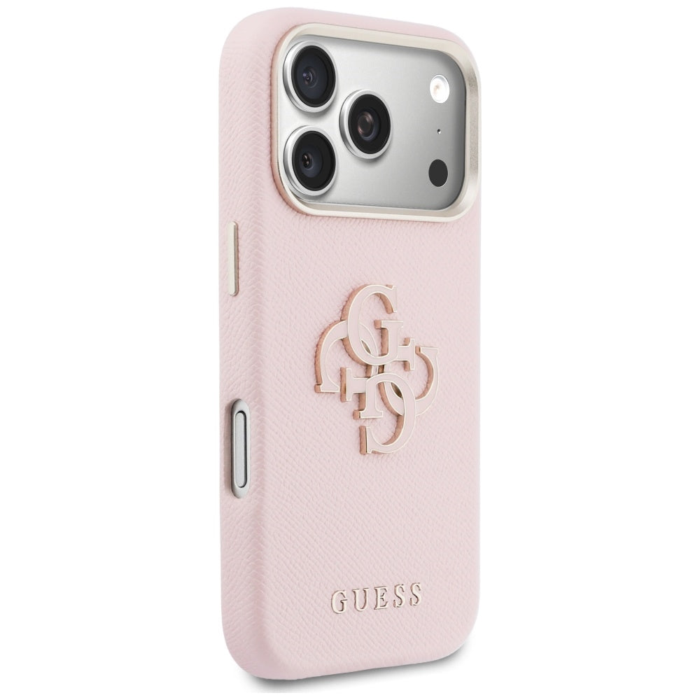 Funda para Apple iPhone 17 Pro, Guess, Logo de Resina, Rosa
