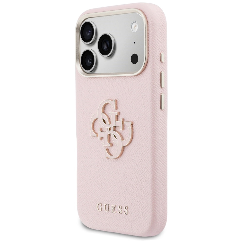 Funda para Apple iPhone 17 Pro Max, Guess, Resin Logo, Rosa
