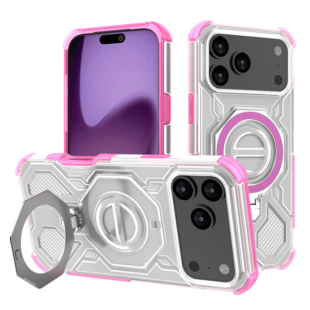 Funda para Apple iPhone 17 Pro Max, Techsuit, Carbon Shield Pro, Rosa.