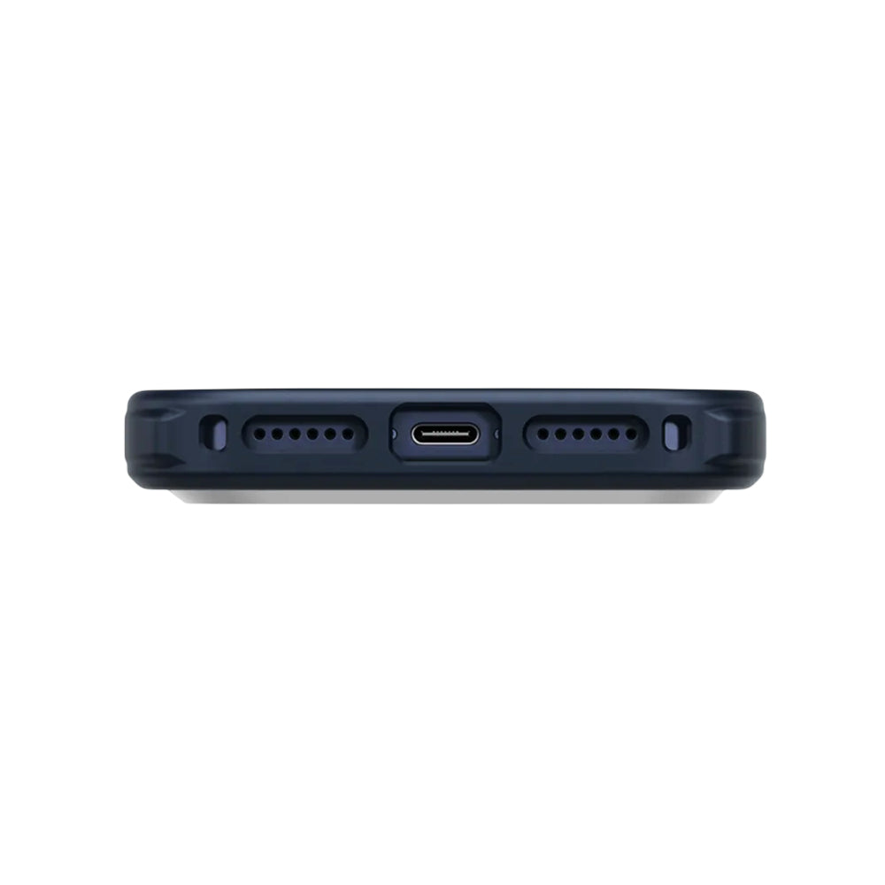 Funda MagSafe para Apple iPhone 17 Pro Max, UNIQ, Keva MagClick, Azul Marino.