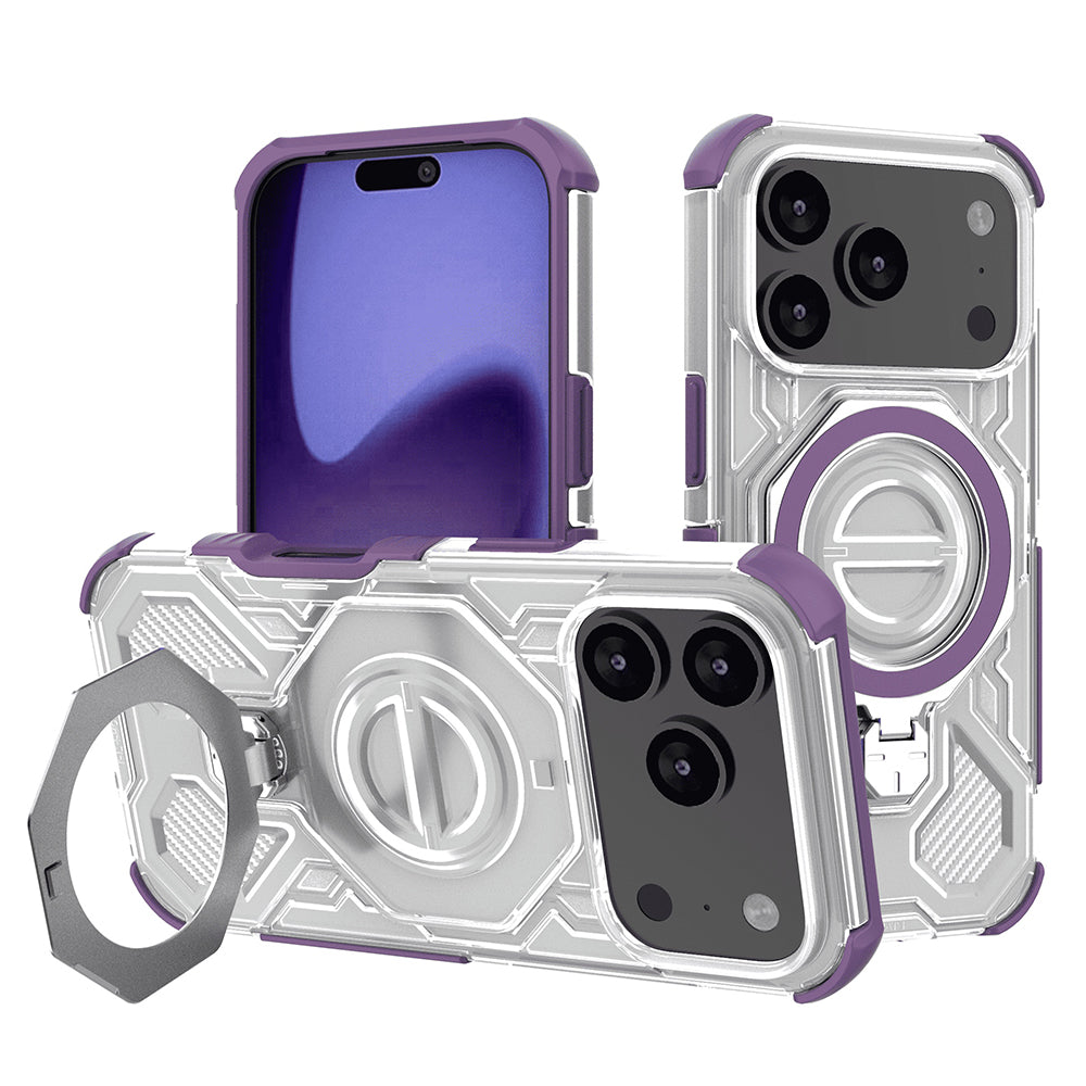 Funda para Apple iPhone 17 Pro, Techsuit, Carbon Shield Pro, Morado
