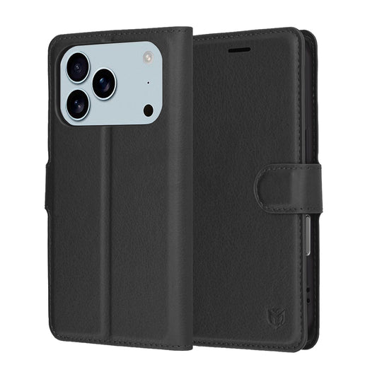 Funda para Apple iPhone 17 Pro, Techsuit, Leather Folio, Negra