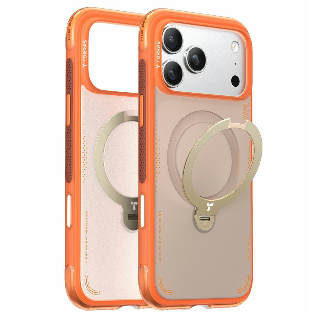 MagSafe Case for Apple iPhone 17 Pro, Torras, Ostand Spin Air, Orange