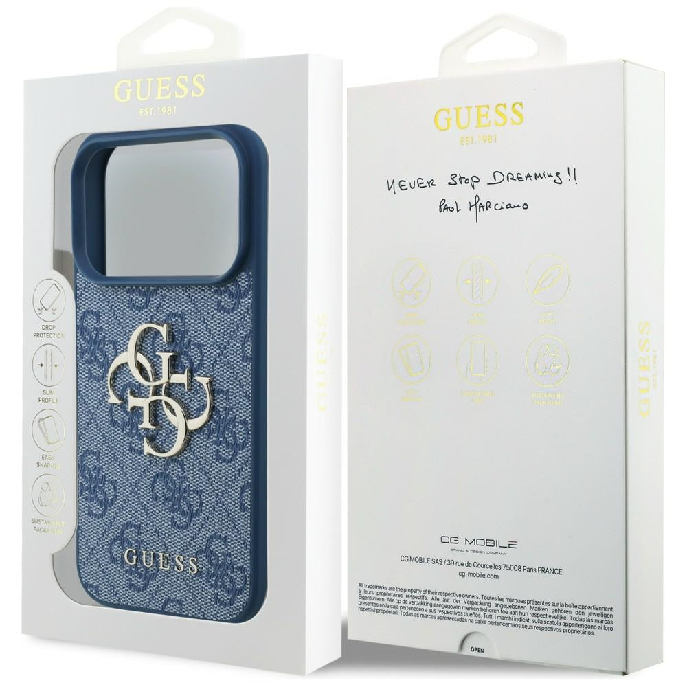 Funda para Apple iPhone 18 Pro / 17 Pro, Guess, 4G Big Logo, Azul