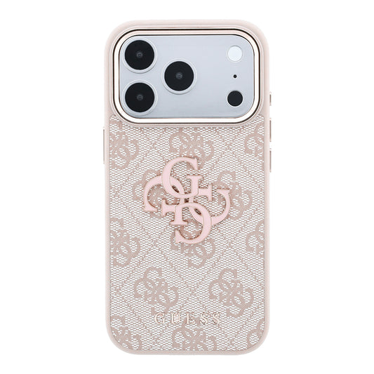 Funda para Apple iPhone 18 Pro / 17 Pro, Guess, Logo Grande 4G de Resina, Rosa