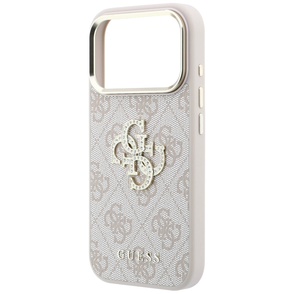 Funda para Apple iPhone 18 Pro / 17 Pro, Guess, 4G Big Strass Logo, Rosa