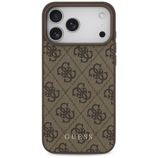 Funda para Apple iPhone 18 Pro / 17 Pro, Guess, Logo Clásico 4G, Marrón