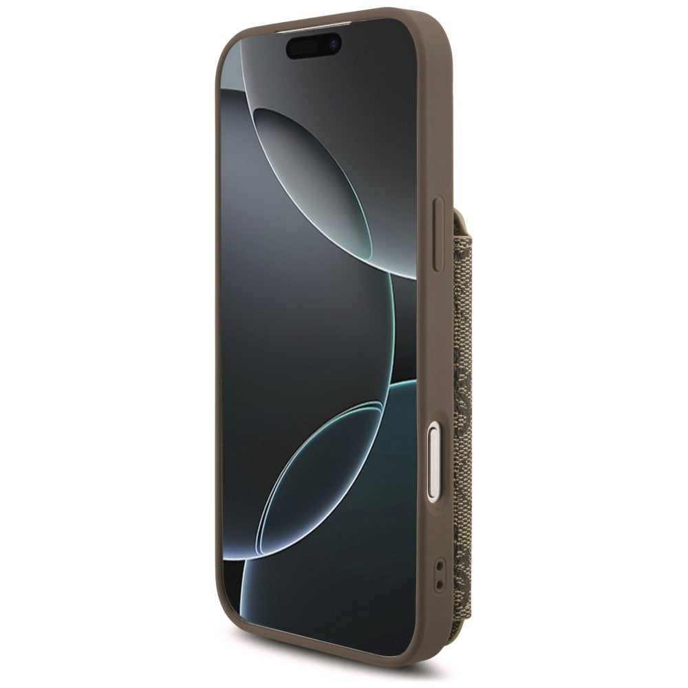 Funda para Apple iPhone 18 Pro / 17 Pro, Guess, 4G Crossbody Cardslot, marrón
