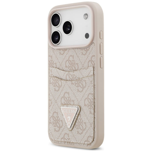 Funda para Apple iPhone 18 Pro / 17 Pro, Guess, 4G Double Card Triangle, rosa