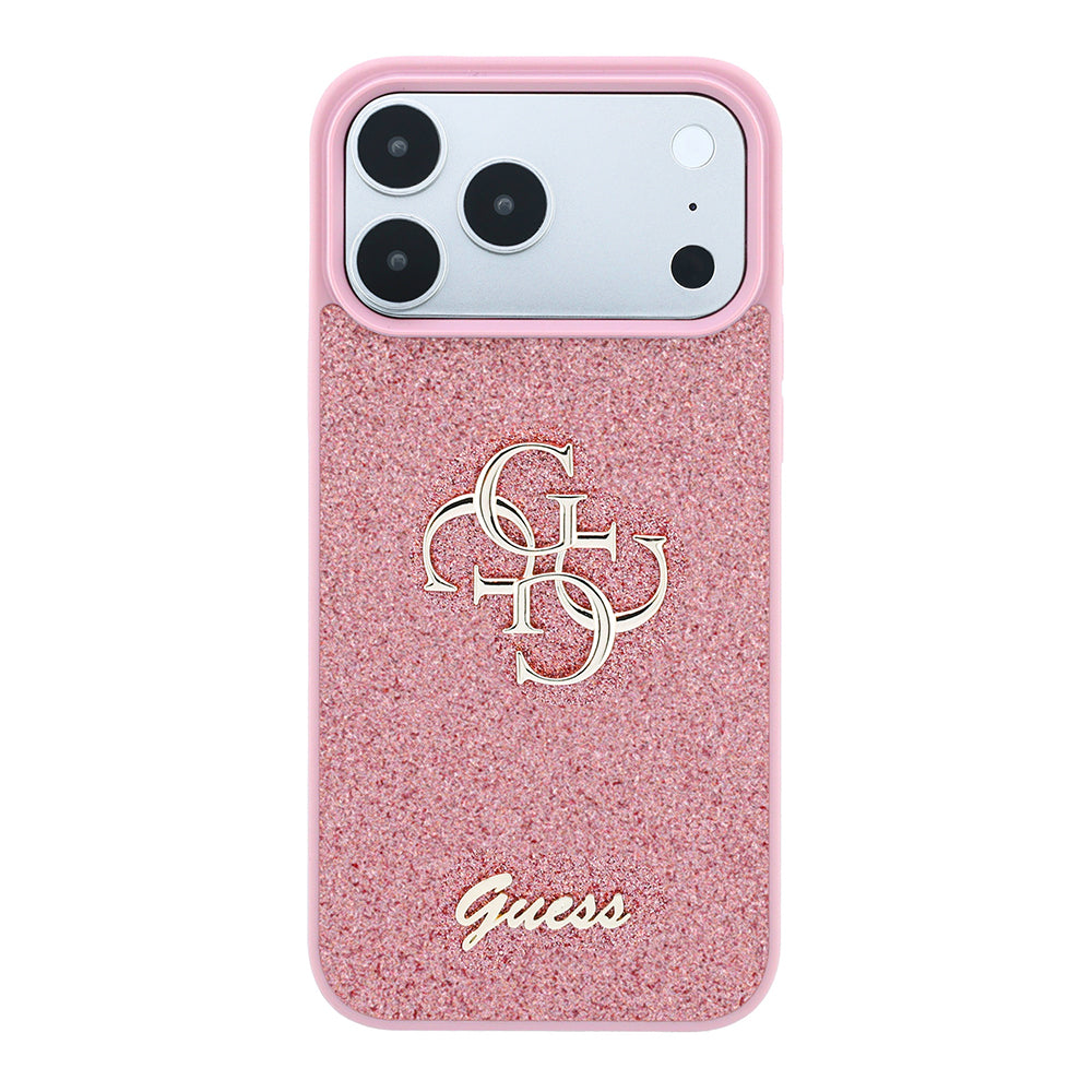 Funda para Apple iPhone 18 Pro / 17 Pro, Guess, Fixed Glitter Big 4G, Rosa