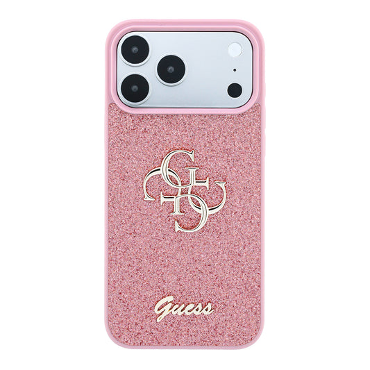 Funda para Apple iPhone 18 Pro / 17 Pro, Guess, Fixed Glitter Big 4G, Rosa