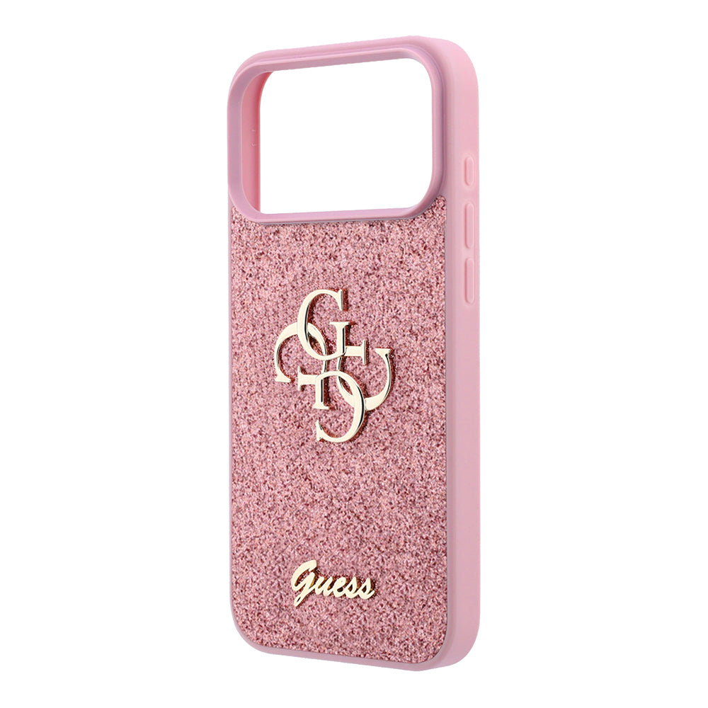 Funda para Apple iPhone 18 Pro / 17 Pro, Guess, Fixed Glitter Big 4G, Rosa