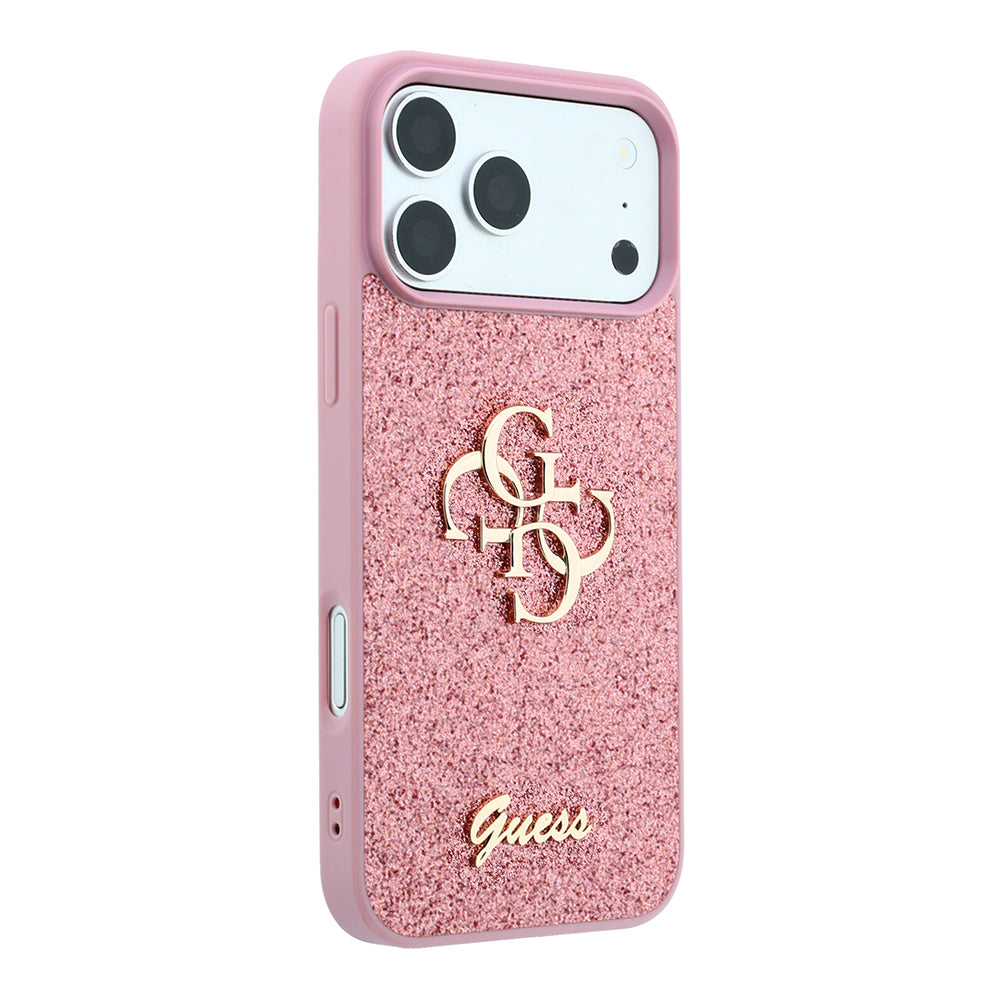 Funda para Apple iPhone 18 Pro / 17 Pro, Guess, Fixed Glitter Big 4G, Rosa