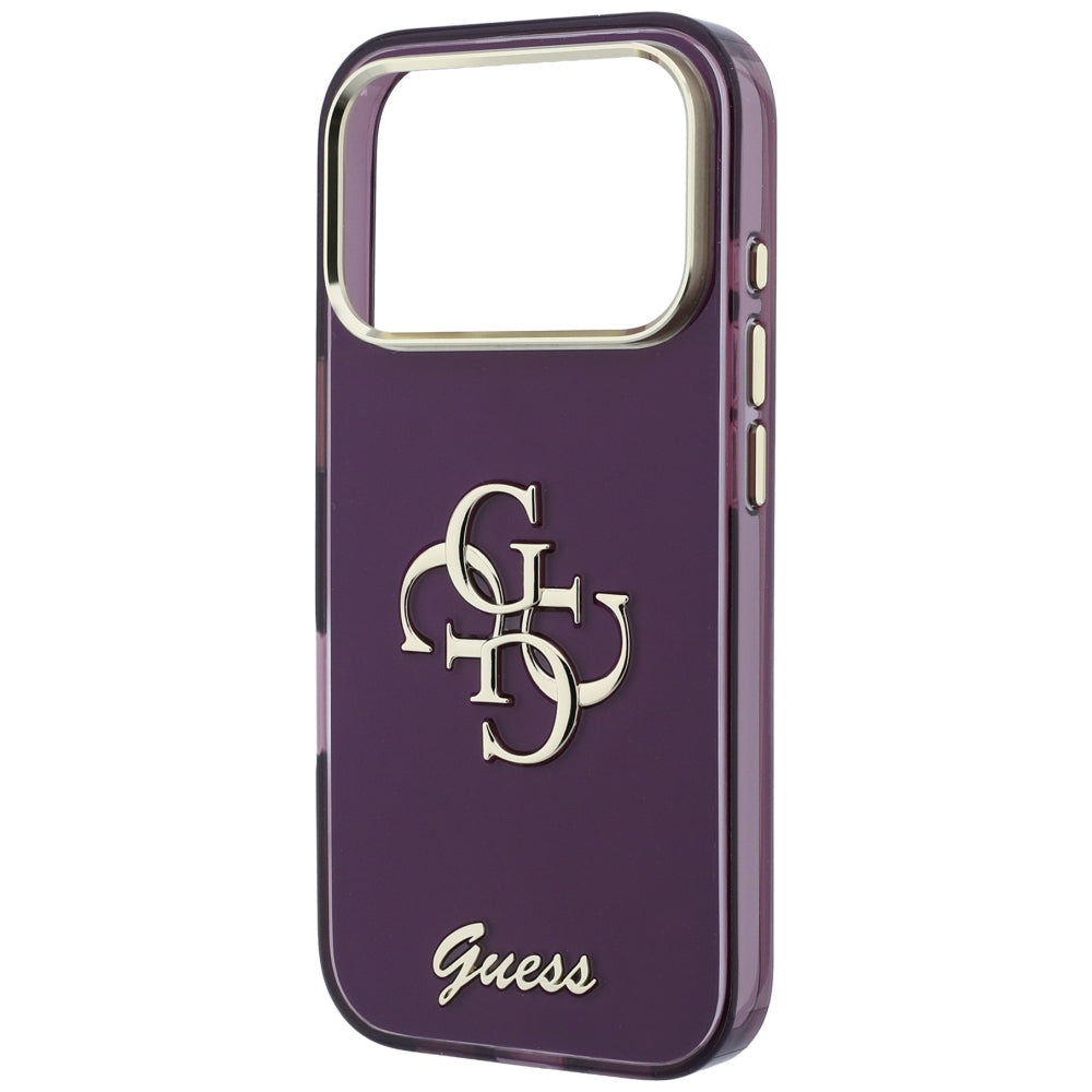 Funda para Apple iPhone 18 Pro / 17 Pro, Guess, IML 4G Metal Script, Burdeos