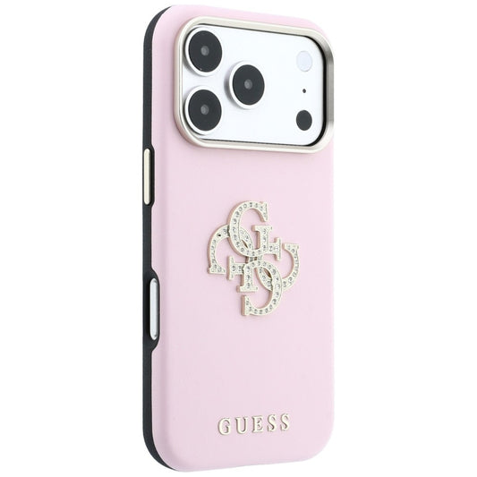 Funda para Apple iPhone 18 Pro / 17 Pro, Guess, Smooth Big Strass Logo, rosa