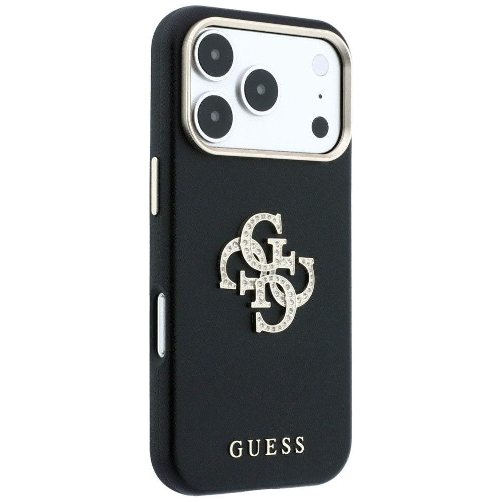 Funda para Apple iPhone 18 Pro / 17 Pro, Guess, Logo Grande de Strass Suave, Burdeos