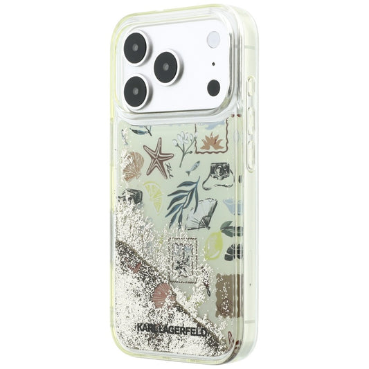 Funda para Apple iPhone 18 Pro / 17 Pro, Karl Lagerfeld, Liquid Glitter Beach and Sand, Beige