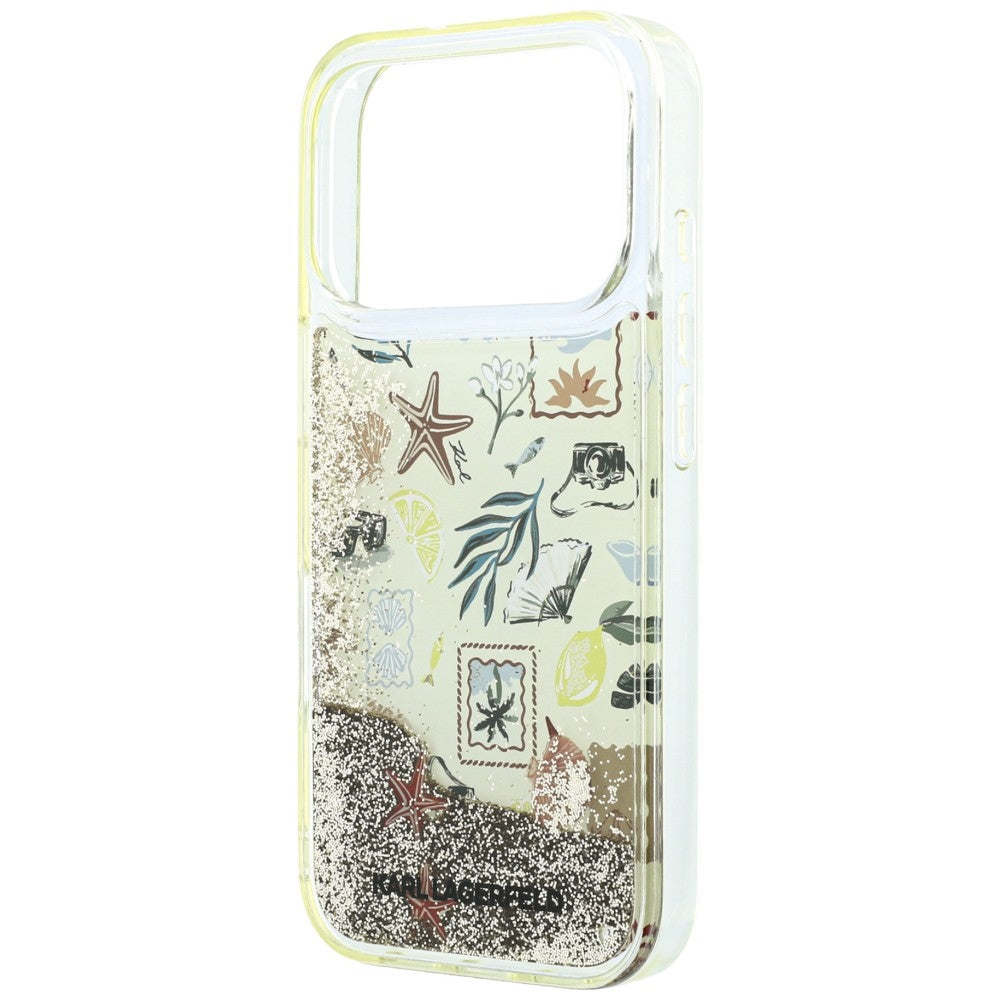 Funda para Apple iPhone 18 Pro / 17 Pro, Karl Lagerfeld, Liquid Glitter Beach and Sand, Beige