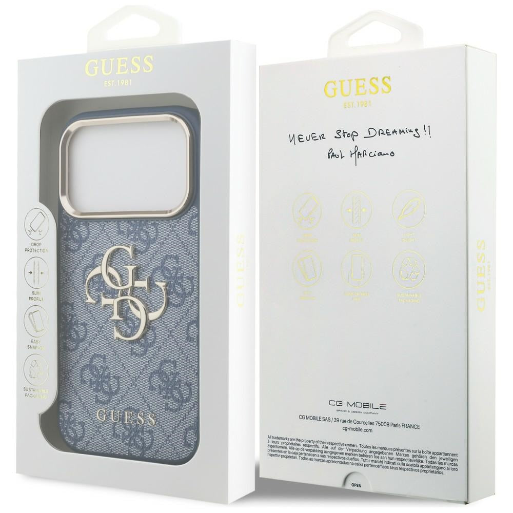 Funda para Apple iPhone 18 Pro Max / 17 Pro Max, Guess, 4G Big Classic Logo, Azul
