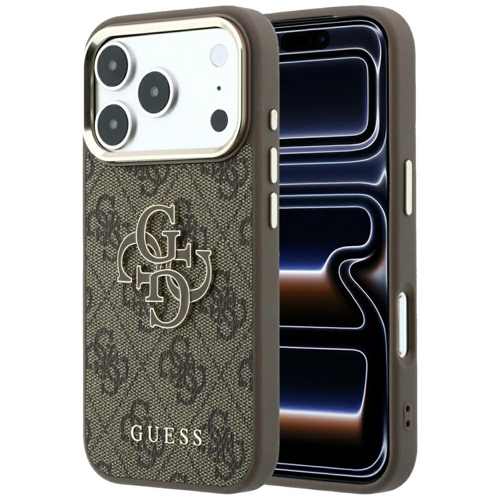 Funda para Apple iPhone 18 Pro Max / 17 Pro Max, Guess, Logo Grande 4G de Resina, Marrón