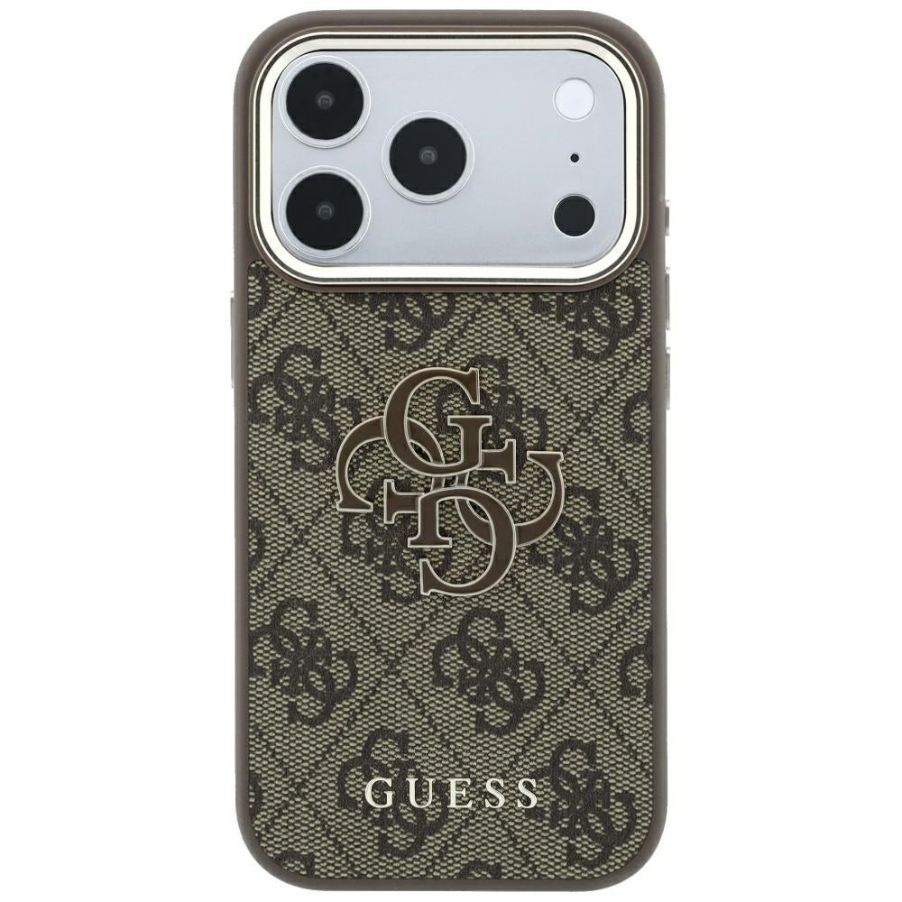 Funda para Apple iPhone 18 Pro Max / 17 Pro Max, Guess, Logo Grande 4G de Resina, Marrón