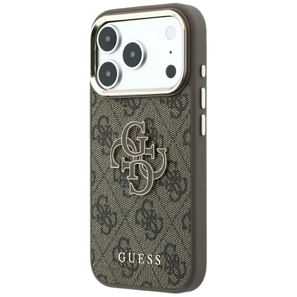 Funda para Apple iPhone 18 Pro Max / 17 Pro Max, Guess, Logo Grande 4G de Resina, Marrón