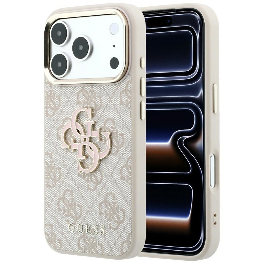 Funda para Apple iPhone 18 Pro Max / 17 Pro Max, Guess, Logo Grande de Resina 4G, Rosa